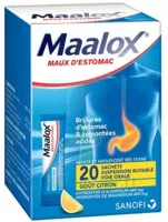 Maalox Maux D'estomac, Suspension Buvable Citron 20 Sachets à Abbeville
